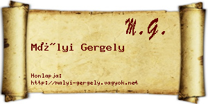 Mályi Gergely névjegykártya